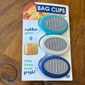 Set of 3 Bag Clips with Rubber Grips